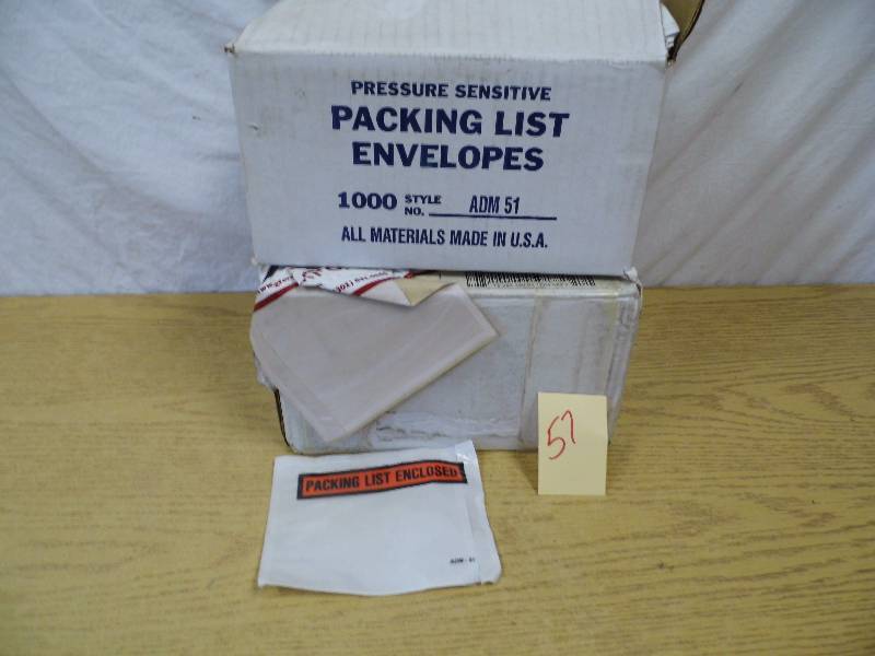 2 Cases of Packing List Enveloeps
