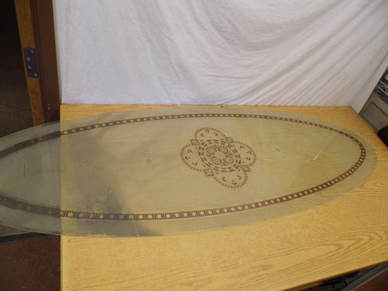 Oval Etched Glass