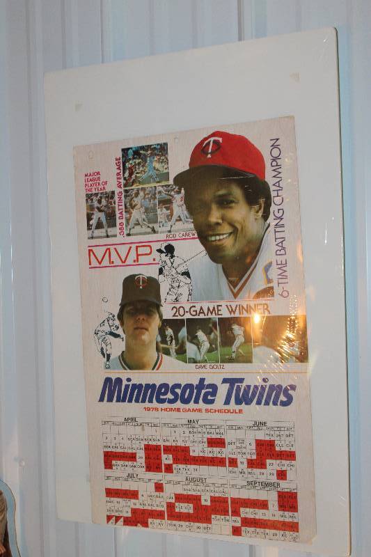 lot 242 image: Rod Carew MVP Minnesota Twins Home Schedule 1978