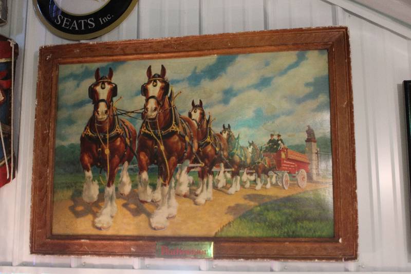 lot 250 image: Budweiser Clydesdales Framed Wall Art