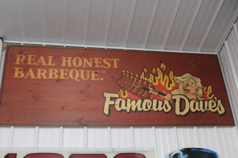 lot 6 image: Famous Daves Real Honest Barbeque Wood Sign