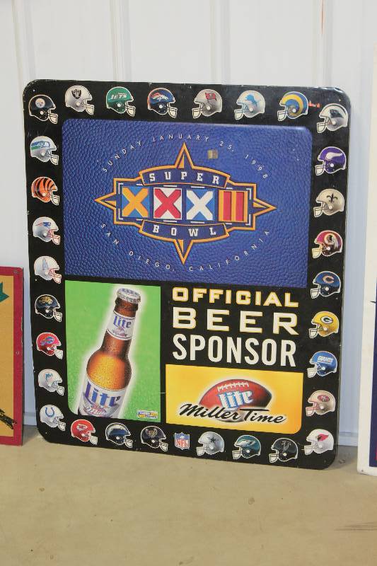 lot 20 image: Miller Lite Superbowl XXXII Sign