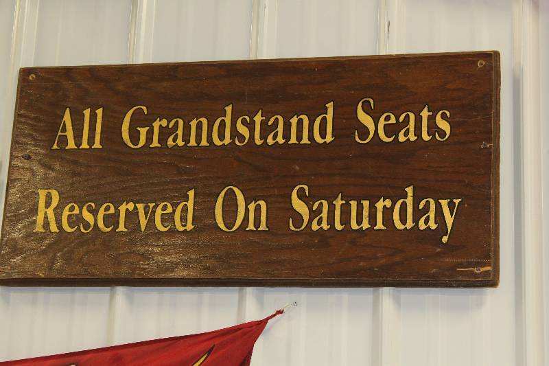 lot 26 image: All Grandstand Seats Reserved Wood Sign