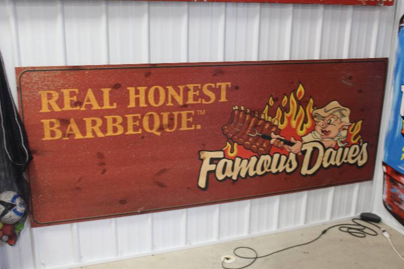 lot 36 image: Famous Daves Real Honest Barbeque Wood Sign