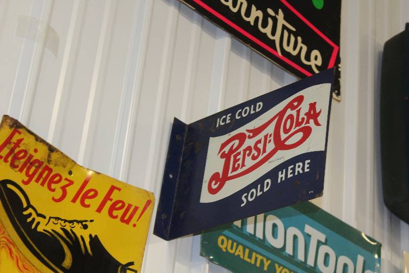 lot 54 image: Ice Cold Pepsi-Cola Sold Here Metal Sign