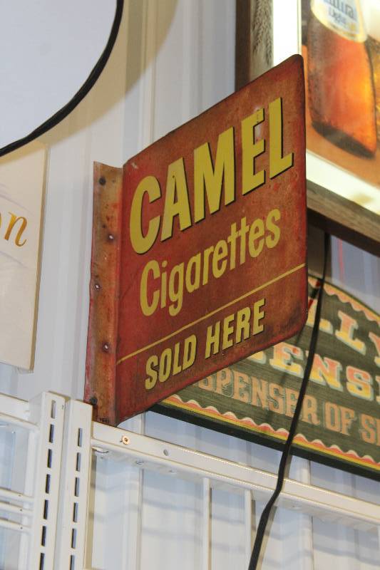 lot 58 image: Camel Cigarettes Sold Here Metal Sign