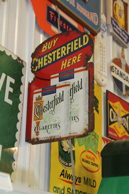 lot 64 image: Buy Chesterfield Cigarettes Here Sign