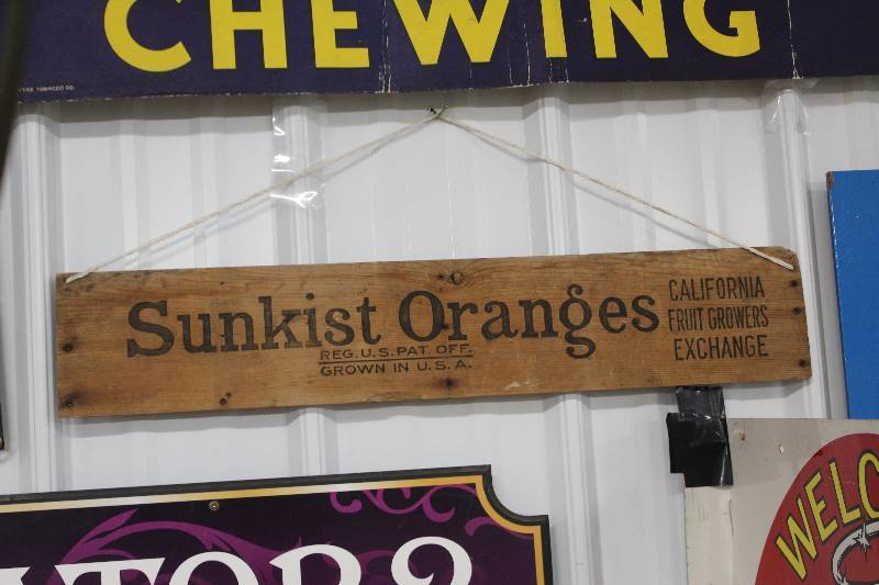 lot 78 image: Sunkist Orange Wood Sign