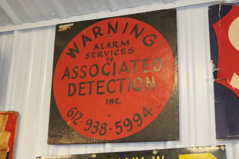 lot 79 image: Warning Alarm Services Cardboard Sign