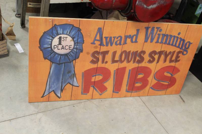 lot 93 image: Award Winning St. Louis Style Ribs Wood Sign