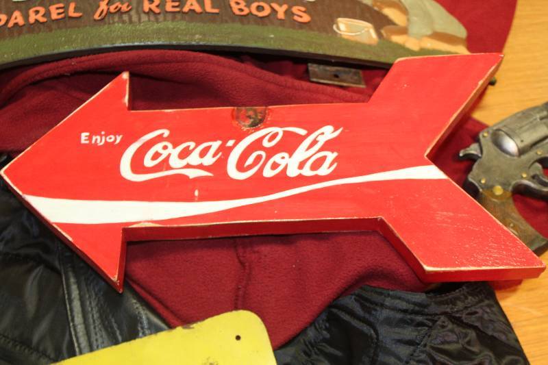 lot 106 image: Enjoy Coca-Cola Wood Sign