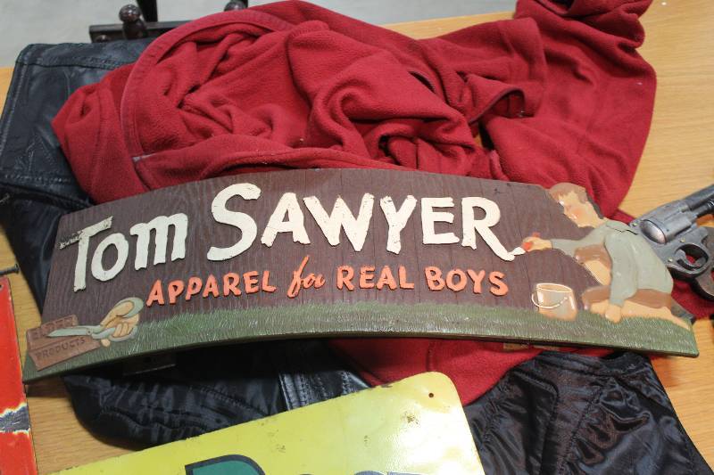 lot 107 image: Tom Sawyer Apparel for Real Boys Wood Sign