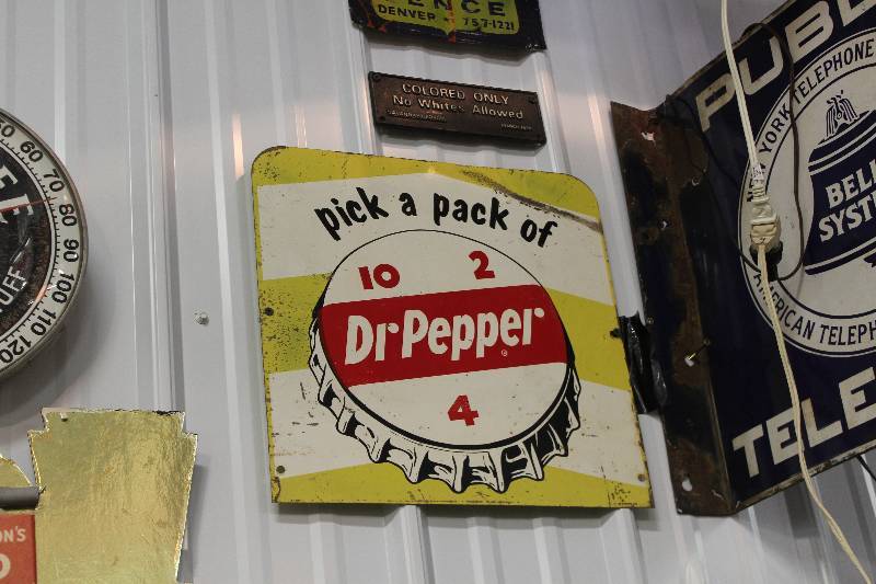 lot 120 image: Pick A Pack Of Dr. Pepper Metal Sign