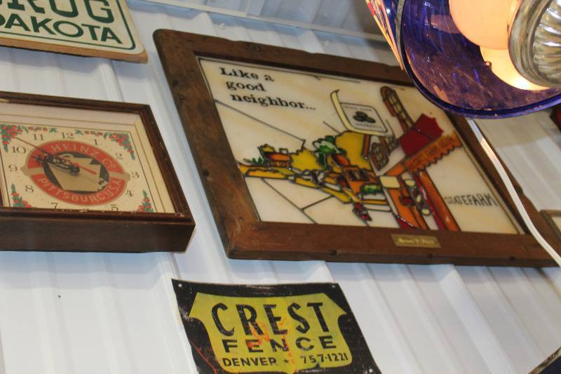 lot 117 image: State Farm Like A Good Neighbor Wood & Glass Sign