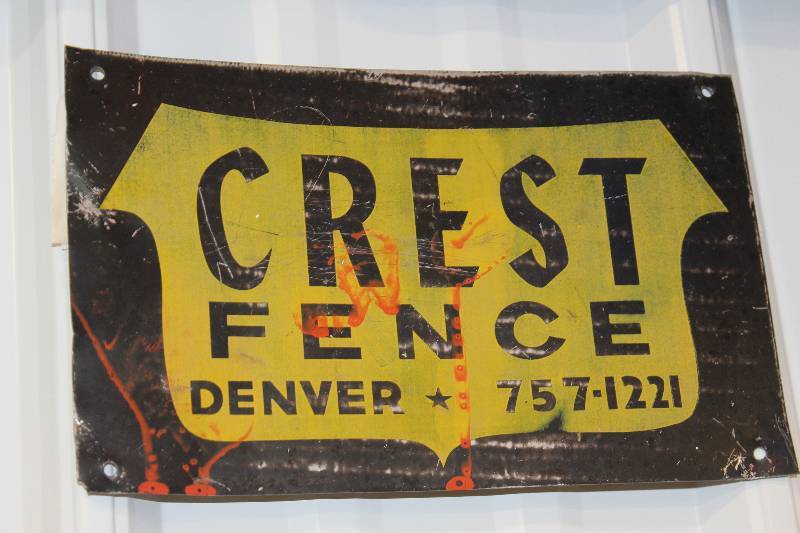 lot 118 image: Crest Fence Metal Sign
