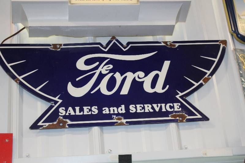 lot 131 image: Ford Sales and Service Metal Sign