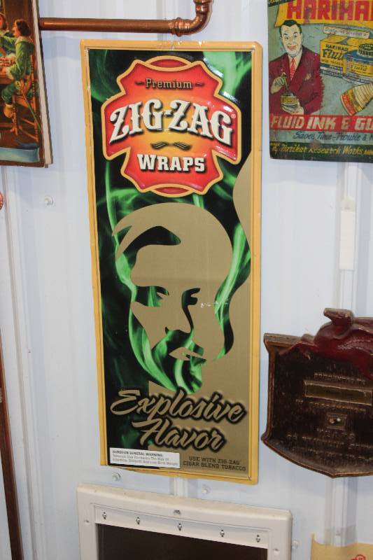 lot 148 image: Zig Zag Wraps Metal Sign