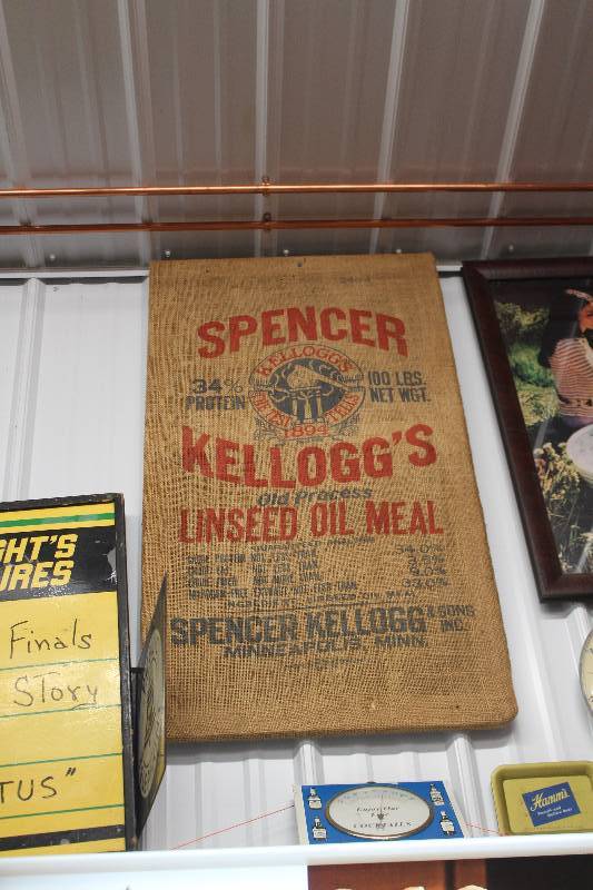 lot 160 image: Spencer Kelloggs Old Process Linseed Oil Meal Burlap Bag