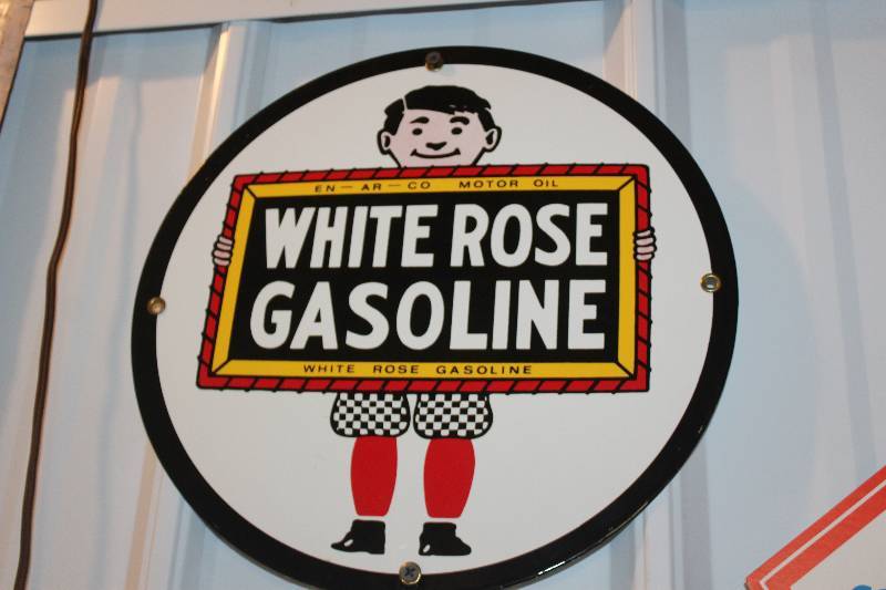 lot 214 image: White Rose Gasoline Sign