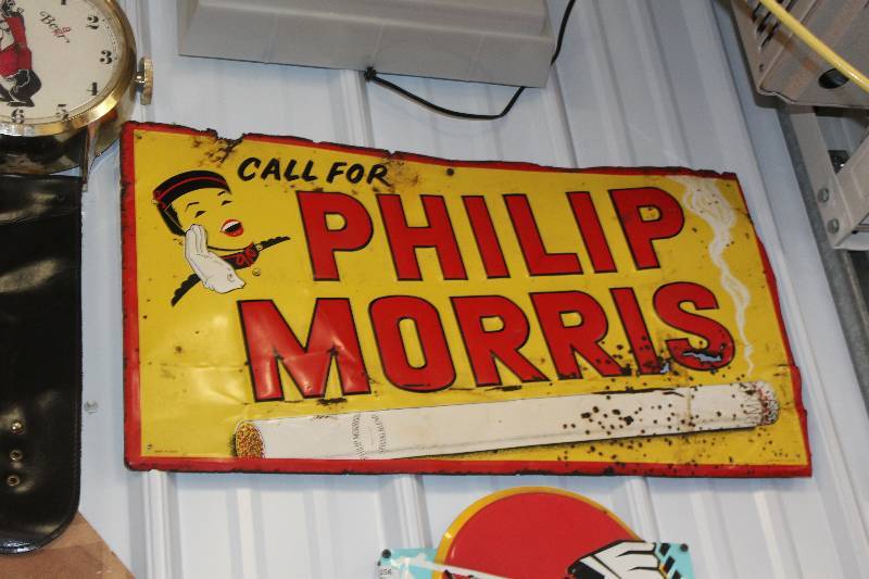lot 281 image: Philip Morris Cigarettes Metal Sign