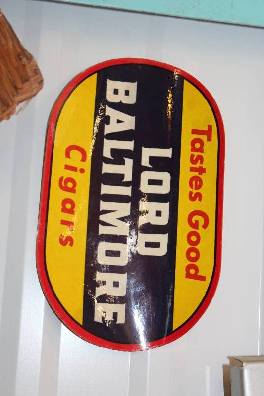 lot 282 image: Lord Baltimore Cigars Sign