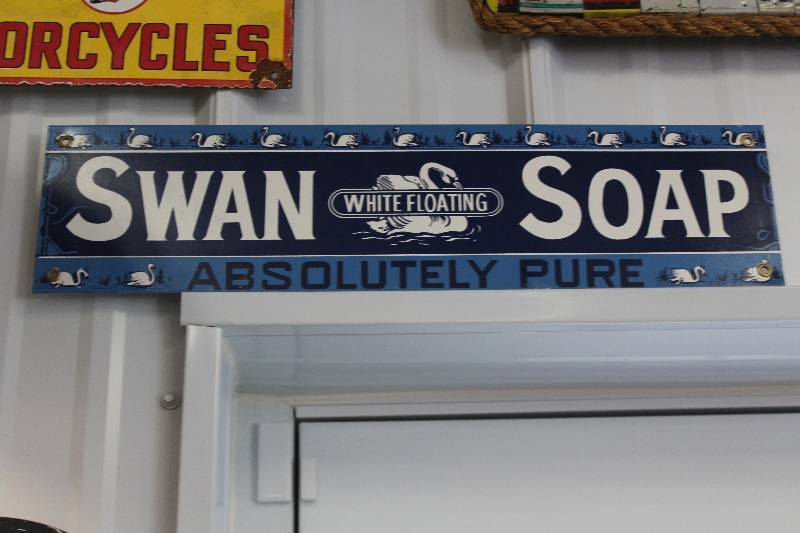 lot 300 image: Swan Soap Metal Sign