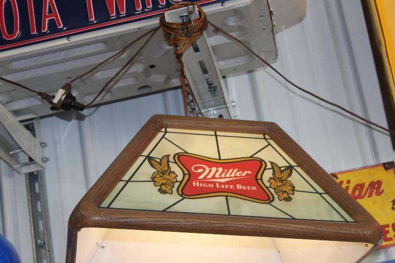 Miller High Life Pool Table Light HUGE Vintage Advertising Sign