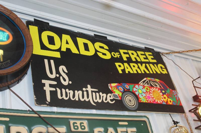 lot 313 image: U.S. Furniture Loads of Free Parking Cardboard Sign