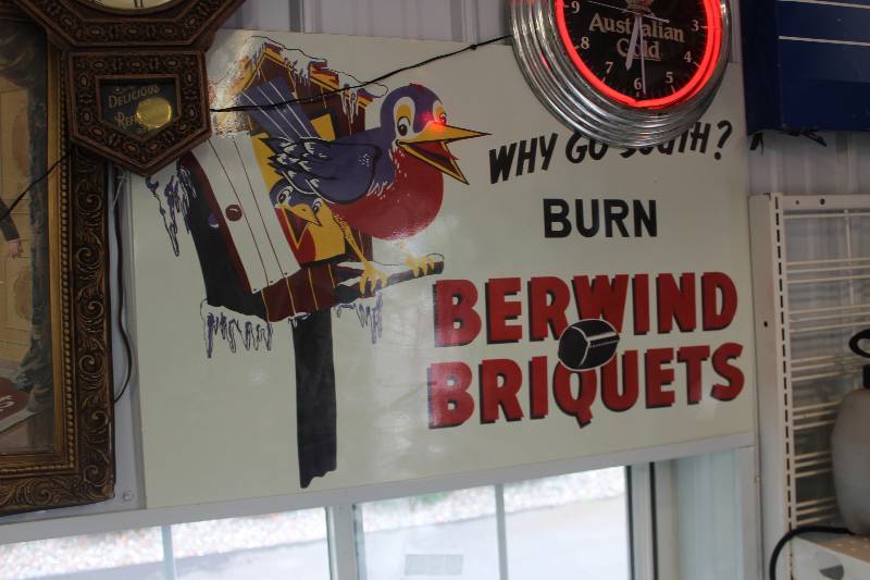 lot 323 image: Berwind Briquets Metal Sign