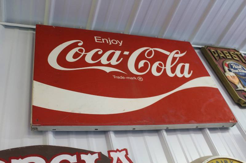 lot 332 image: Enjoy Coca-Cola Metal Sign