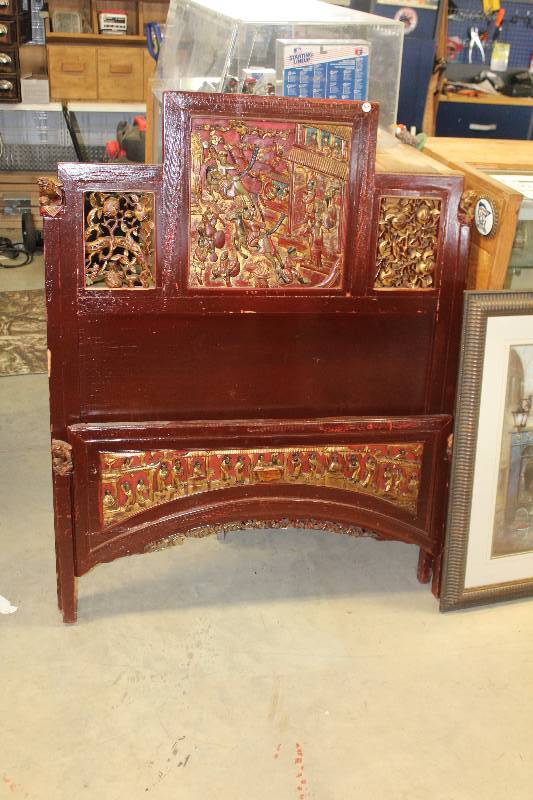lot 369 image: Head Board, Foot Board, Wall Art