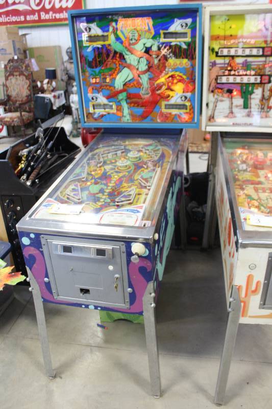 lot 2 image: Vintage Coin Operated 4-Player Pinball Machine - Trident Theme
