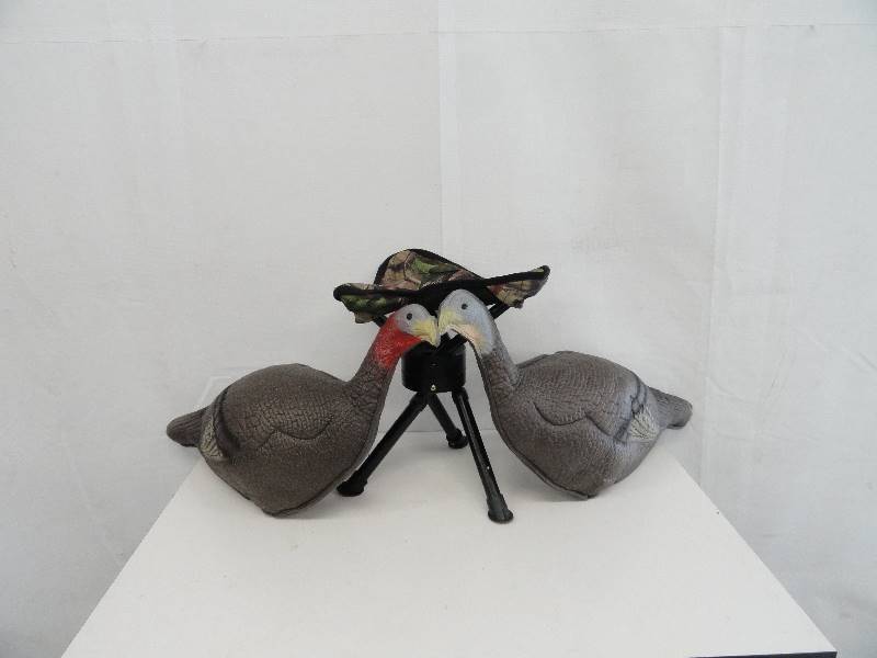 Adjustable Camo Stool & Turkey Decoys 2