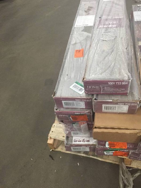 lot 6 image: Home Decorators Collection Alverstone Oak 8 mm Thick x 6-18 in. Wide x 47-58 in. Length Laminate Flooring (20.32 sq. ft.  case) 10 cases open box never used Model # 368431-00310
