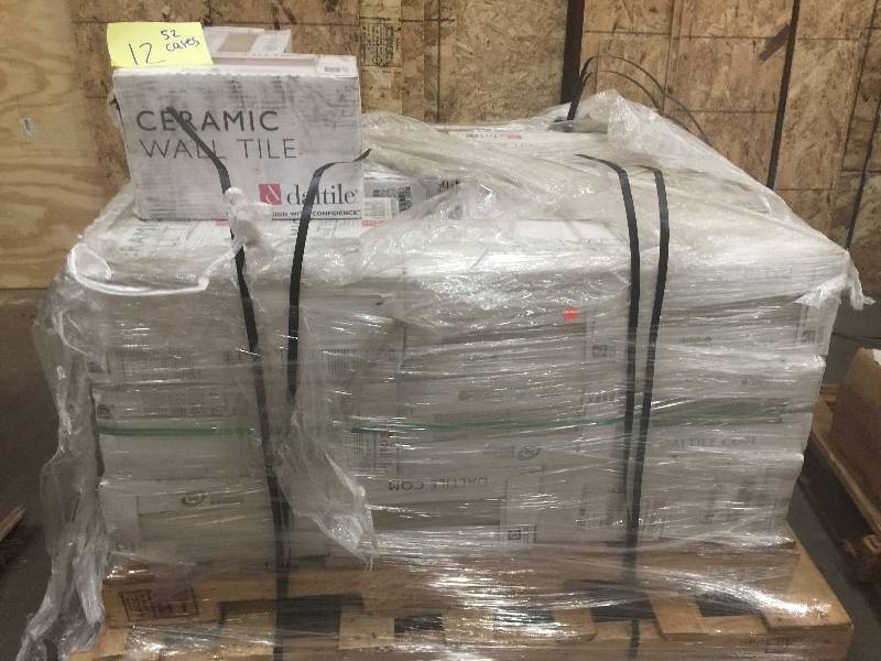 lot 12 image: Daltile Fantesa Cameo 6 in. x 6 in. Ceramic Wall Tile (12.5 sq. ft.  case)  52 cases open box never used Model # FN9966HD1P2