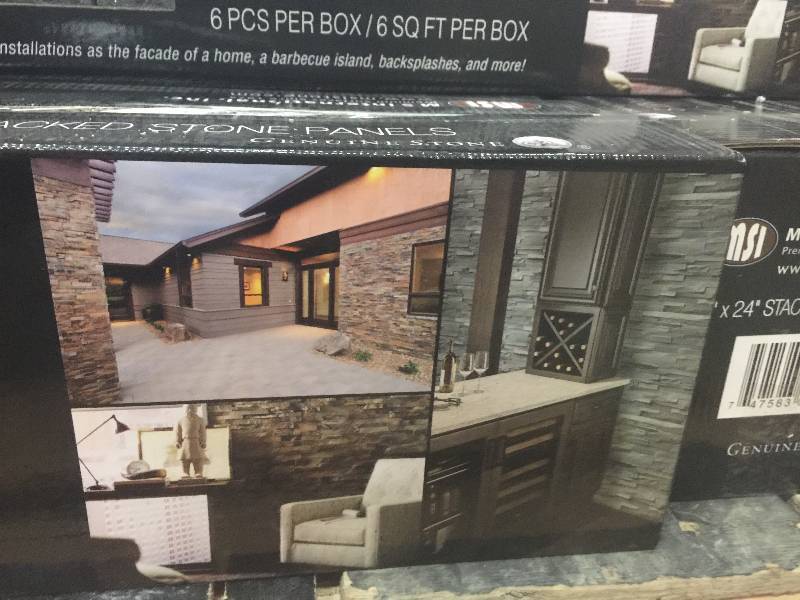 lot 17 image: MS International Coal Canyon Ledger Panel 6 in. x 24 in. Natural Quartzite Wall Tile  9 cases open box never used