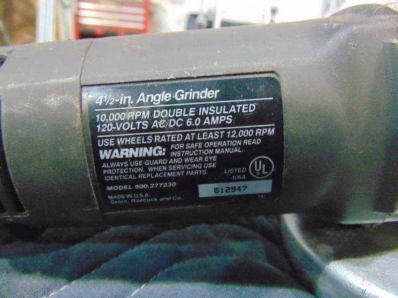 lot 33 image: Sears 4.5 Angle Grinder