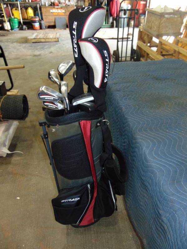 lot 58 image: Right Handed Golf Clubs With Bag and Supplies