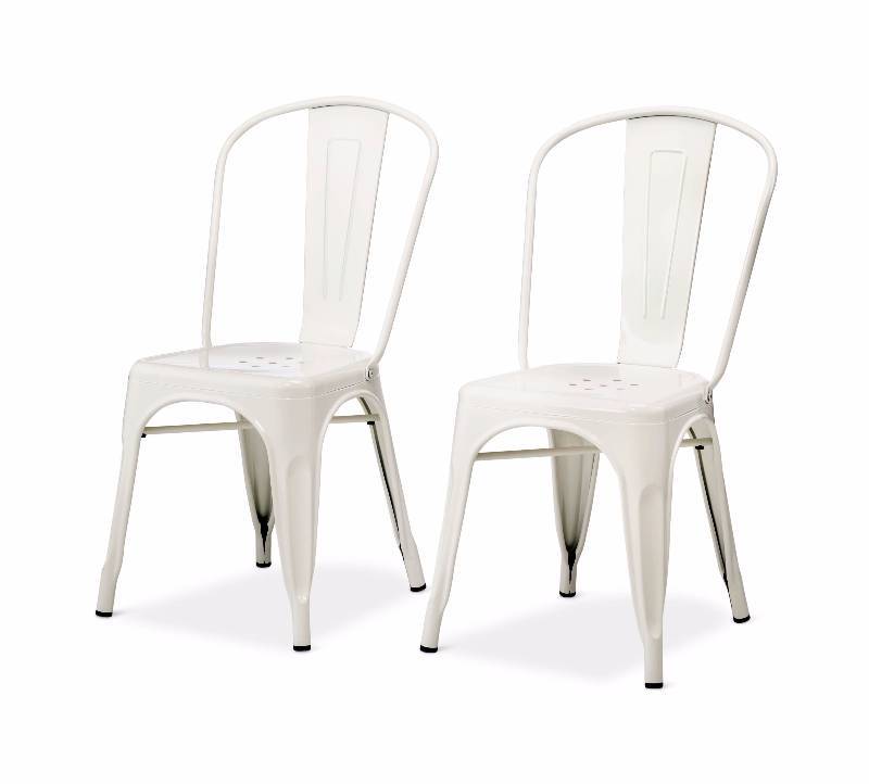 lot 46 image: New Carlisle High Back Metal Dining Chair - Color White - ( Set of 2 )