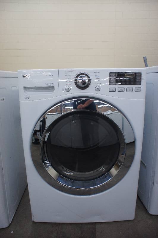 lot 6 image: New - Scratch & Dent LG Model # (DLEX3370W) - SteamDryer DLEX3370W Front-Loading Electric Dryer - White Color -    Tested Works - MSRP $ 1199.99