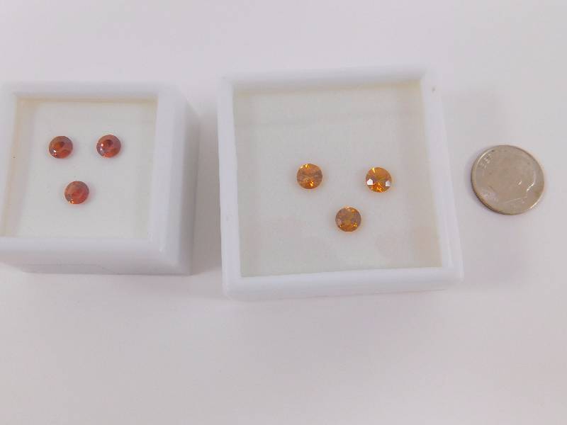 (3) Hyacinth Zircon & (3) Blush Zircon Gemstones