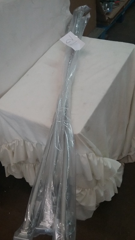 lot 12 image: Decorative Silver Curtain Rods X3