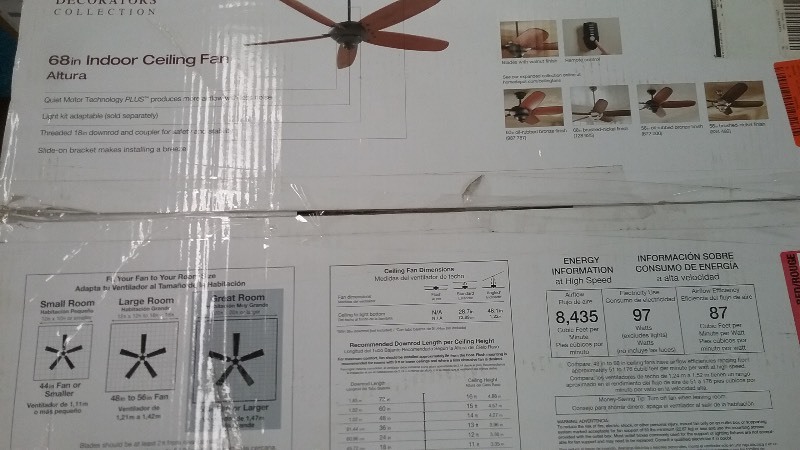 lot 22 image: 68 Indoor Ceiling Fan, Altura