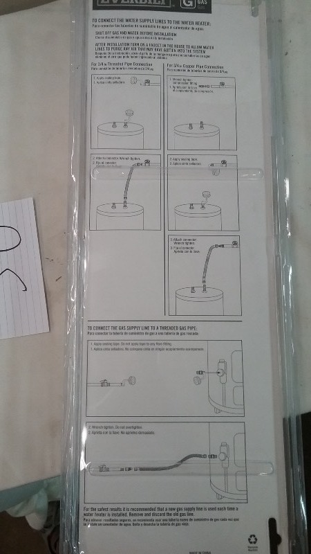 lot 30 image: Ever Bilt, Hot Water Heater  Gas Assemble Kit