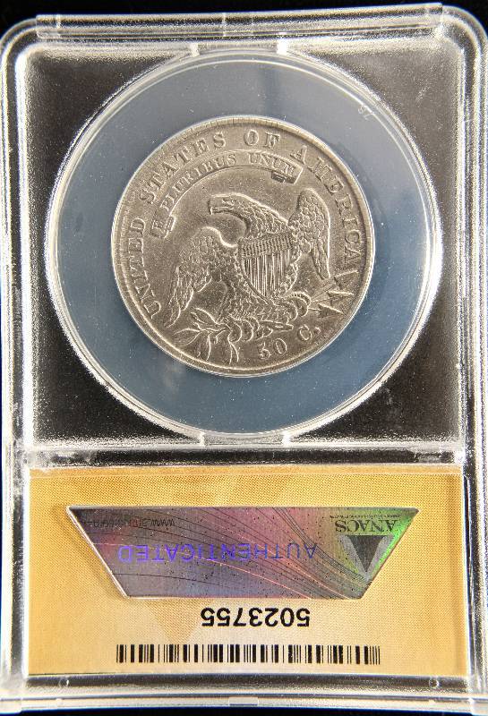 1836 CAPPED BUST SILVER HALF DOLLAR EF40 ANACS