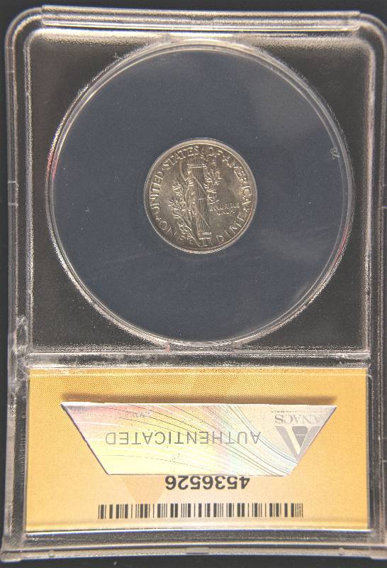 1939-S MERCURY SILVER DIME AU58 ANACS