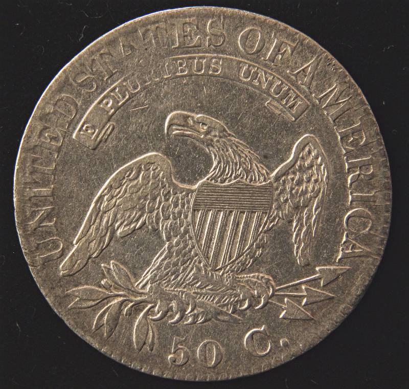 1824 CAPPED BUST SILVER HALF DOLLAR VF