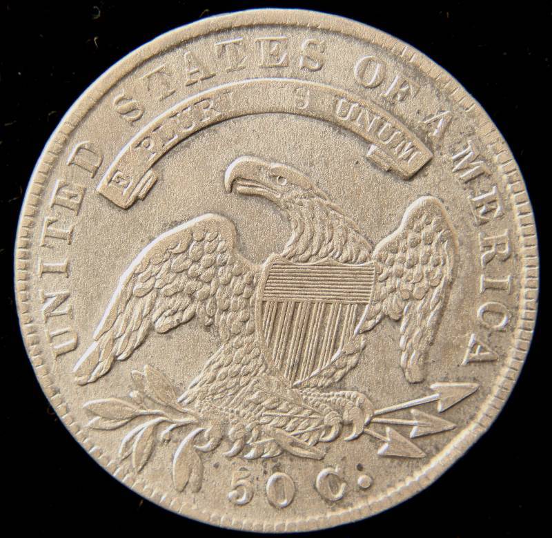 1835 CAPPED BUST SILVER HALF DOLLAR XF