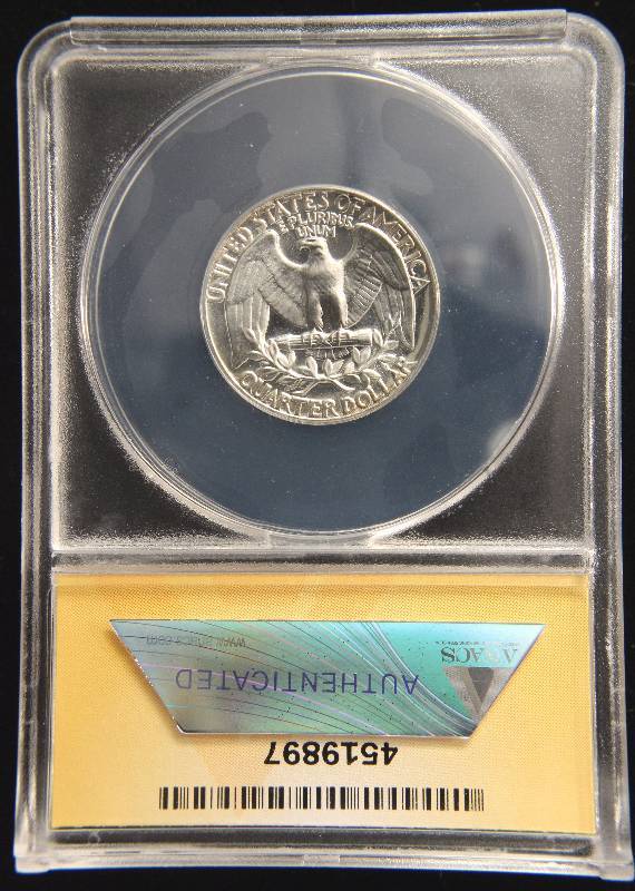 1962 PROOF WASHINGTON SILVER QUARTER PF66 ANACS