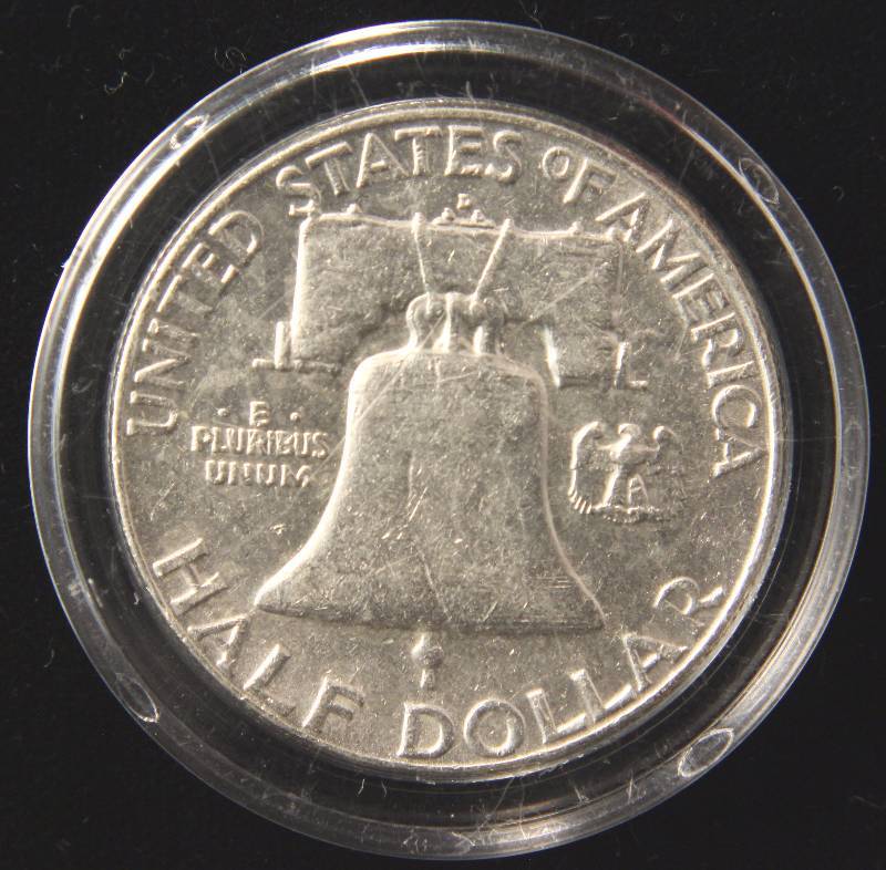 1962-D FRANKLIN SILVER HALF DOLLAR IN AIRTITE HOLDER